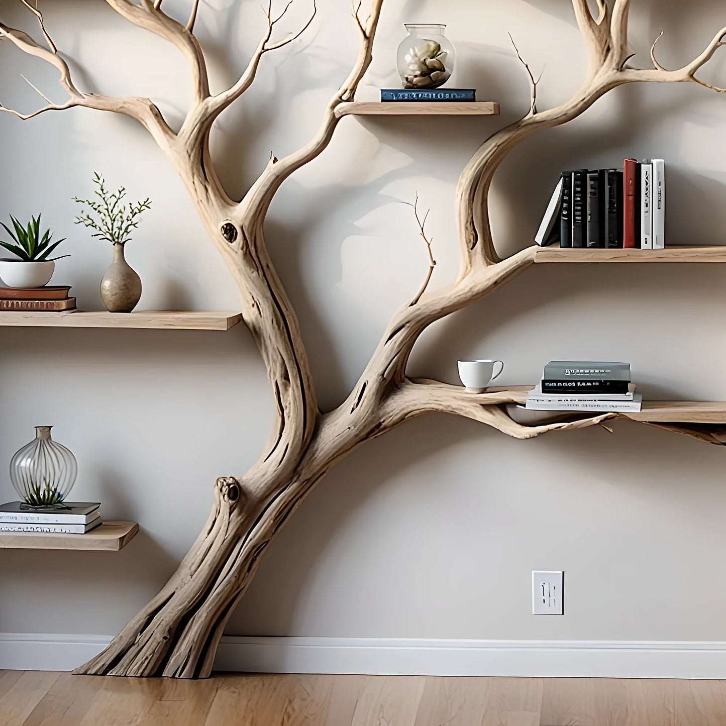 Product display shelves, balcony decoration shelves, tree branch shaped bookshelf