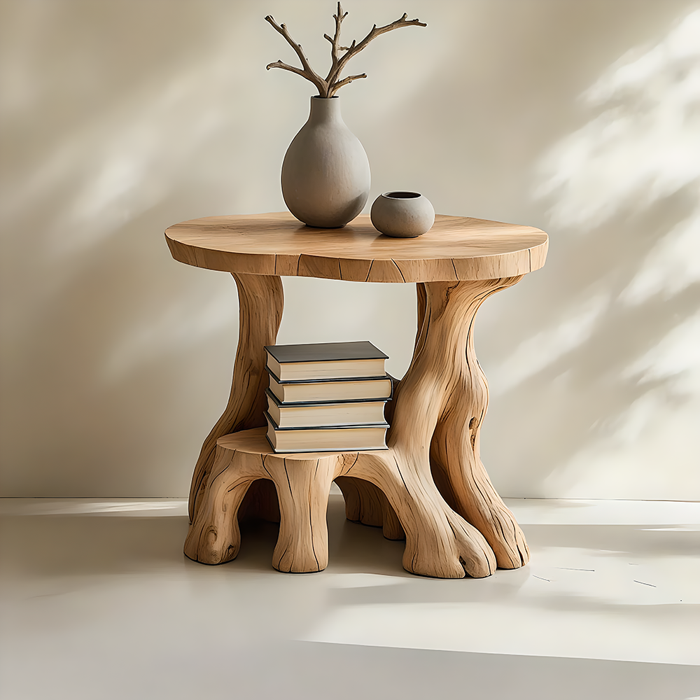 Handmade Solid Wood End Table – A Work of Art for Your Home