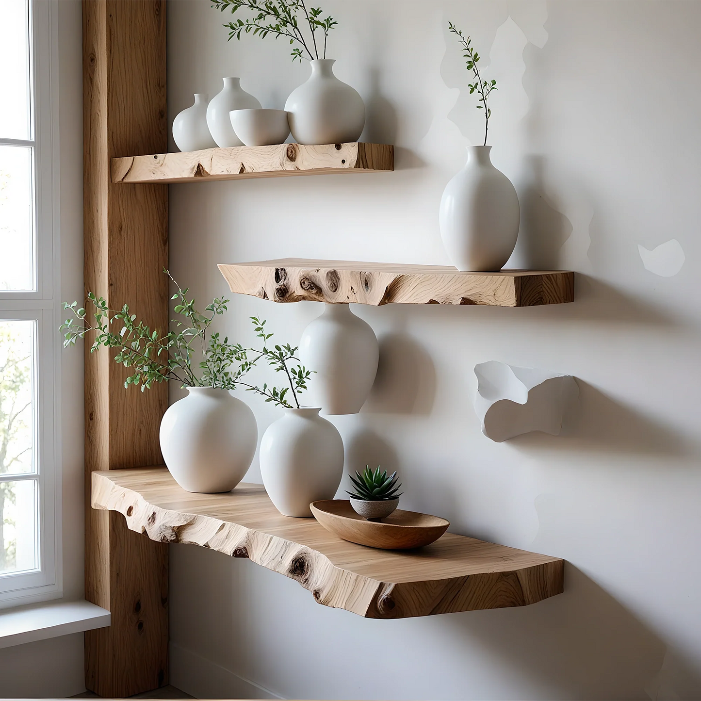 Floating shelf live edge floating shelves solid wood shelving solid walnut display shelf desk shelf unique home decor