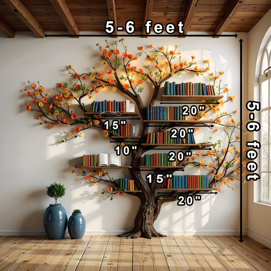 Artistic Wall Bookshelf with Tree Shape