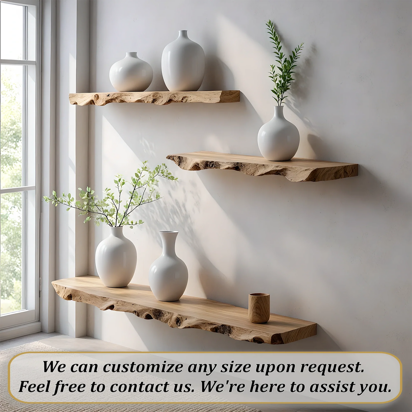 Artisan Tree Branch Shelf – Handcrafted Wooden Elegance