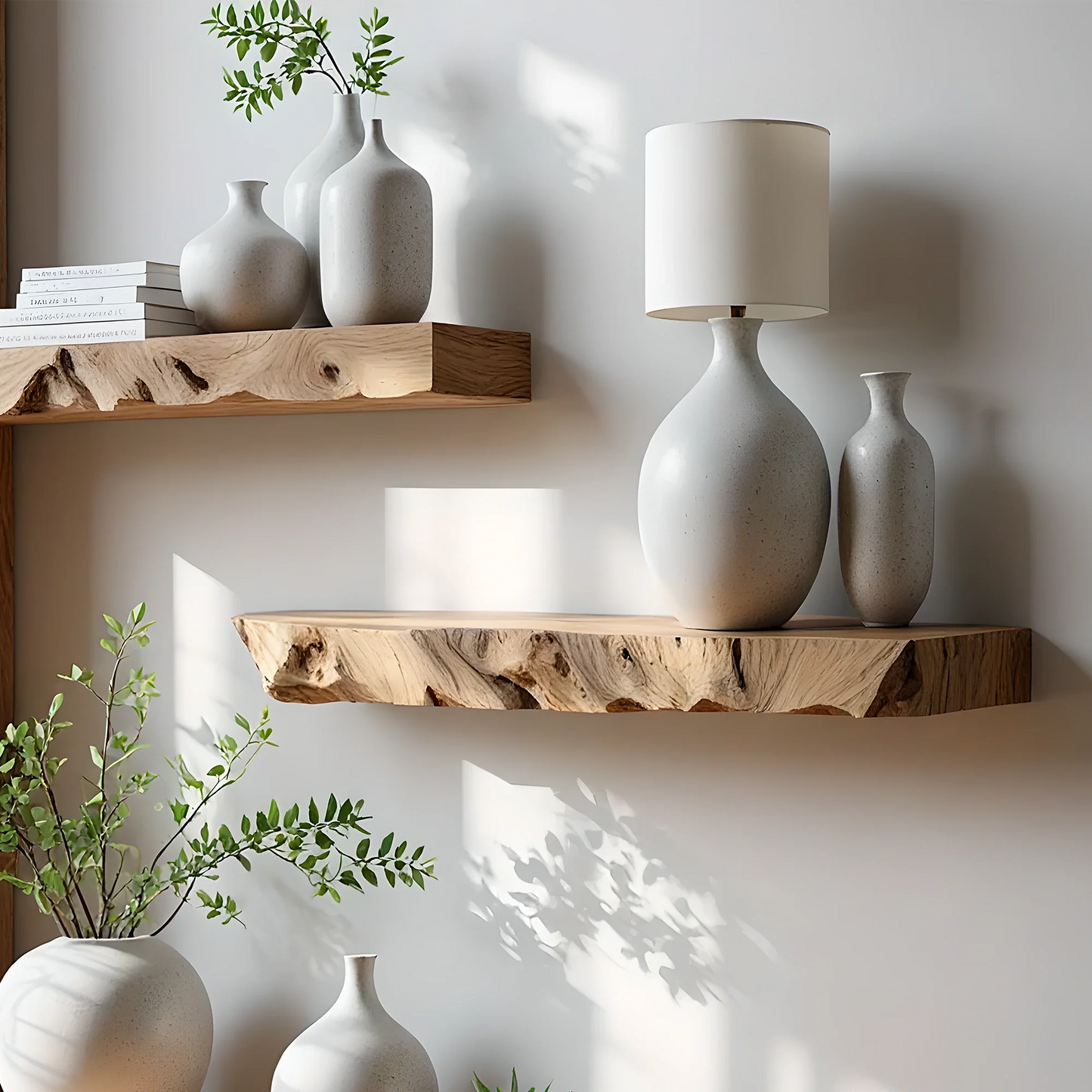 Floating Corner Shelf, Live Edge Floating Shelf, Bookshelf Decoration, Corner Wall Shelf, Walnut