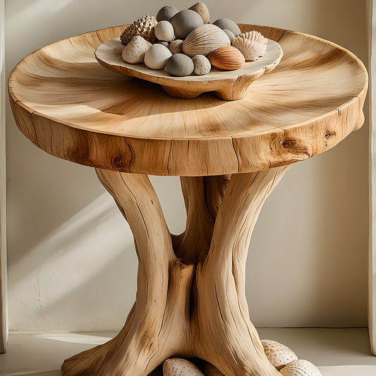 Handcrafted Natural Wood End Table – Unique & Timeless Design