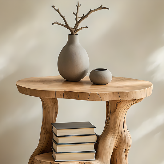 Handmade Solid Wood End Table – A Work of Art for Your Home