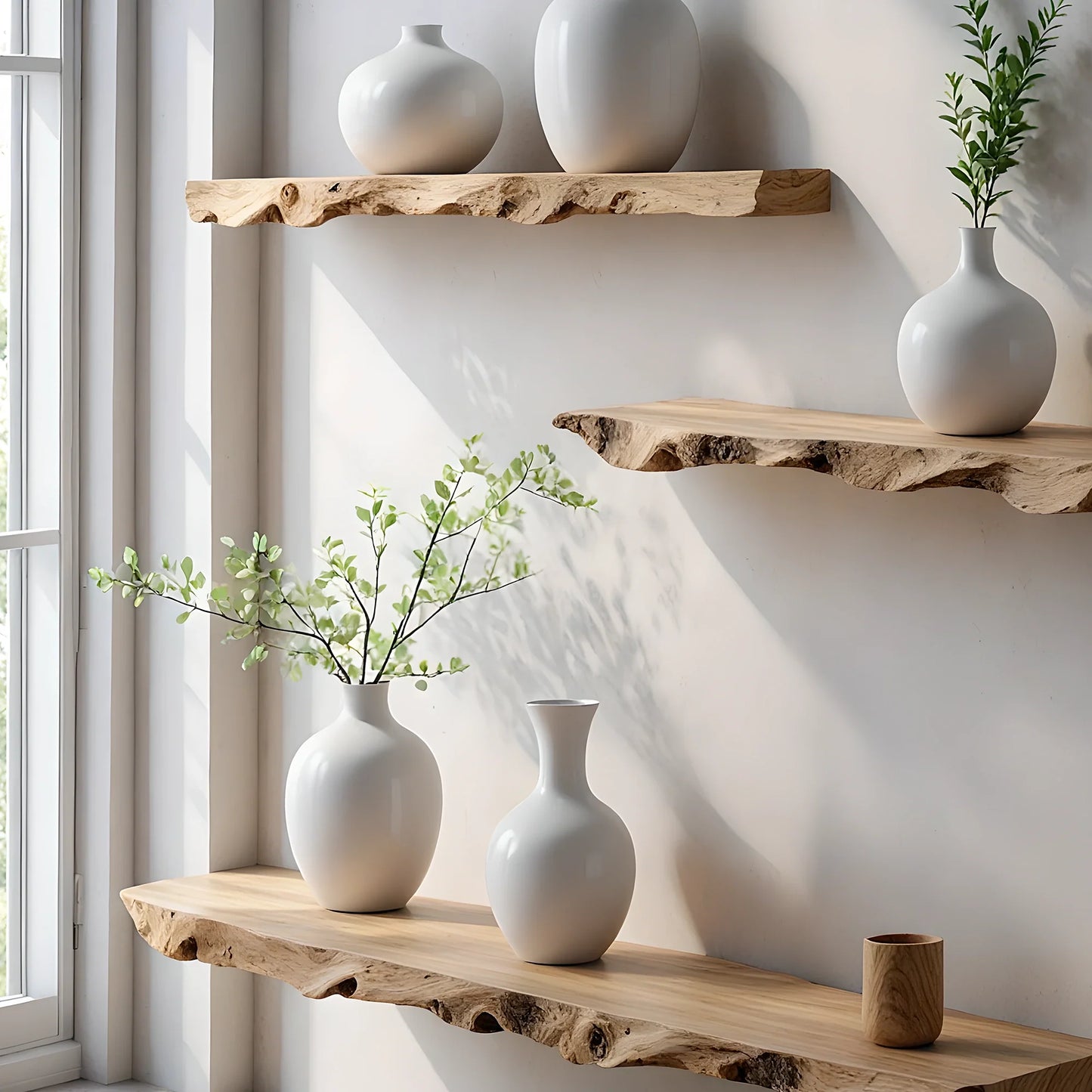 Artisan Tree Branch Shelf – Handcrafted Wooden Elegance