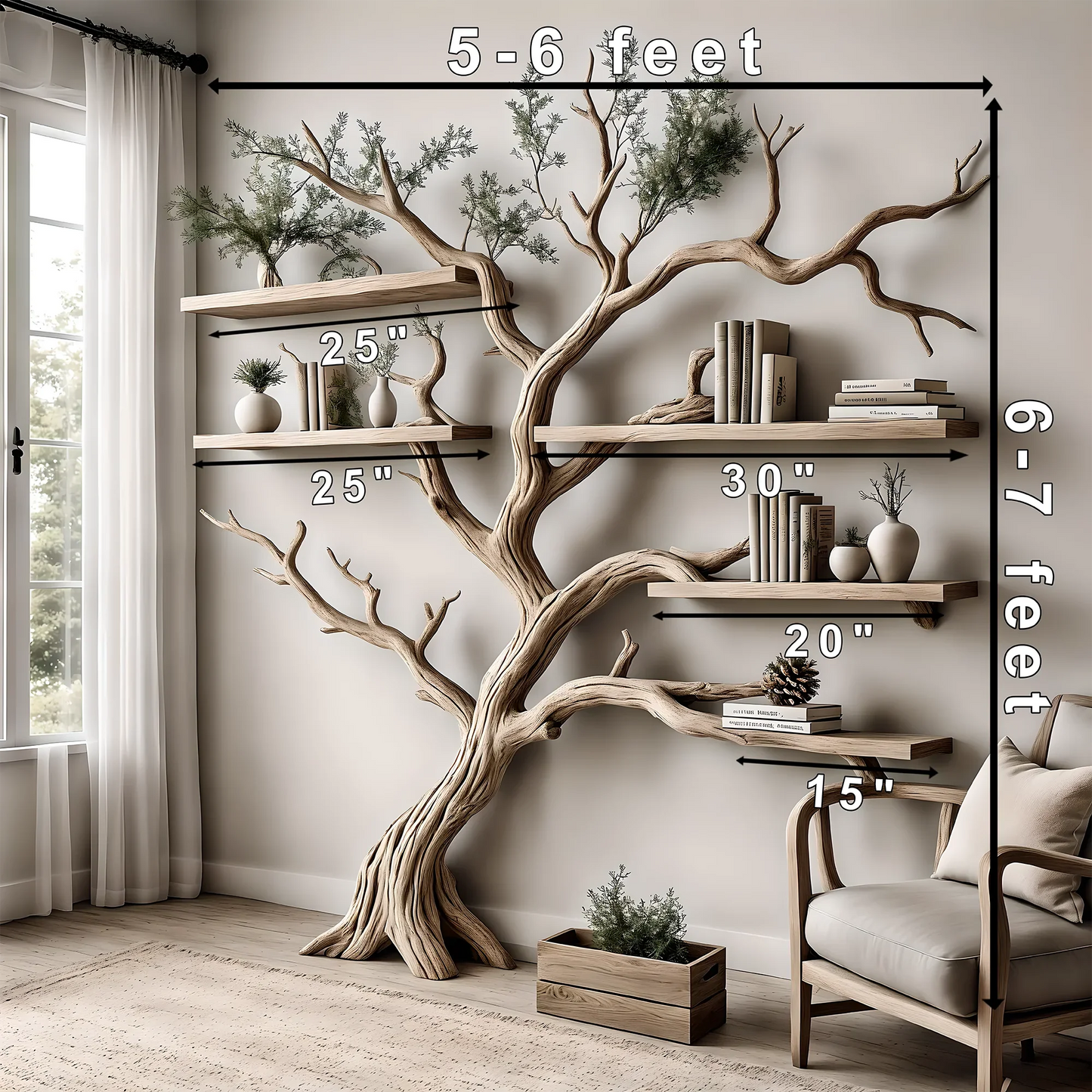 100% handmade bookshelf made of pine wood, nursery decoration, baby room decoration, bookcase 