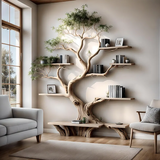 Handmade Tree Branch Bookshelf – A Natural Touch for Your Home